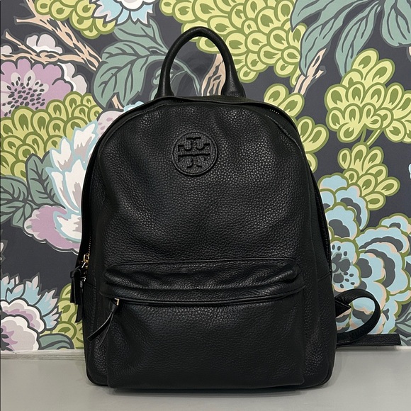 Tory Burch Handbags - Tory Burch Black Full Size Pebbled Leather Backpack- Excellent!